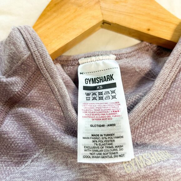 NWOT Gymshark Flex Seamless Crop Top & Shorts Set Purple Marl Women’s Size XS - Picture 6 of 9